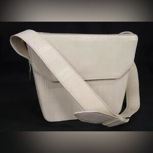 Vintage Gianni Versace Ivory Crossbody Bag with Wide Strap